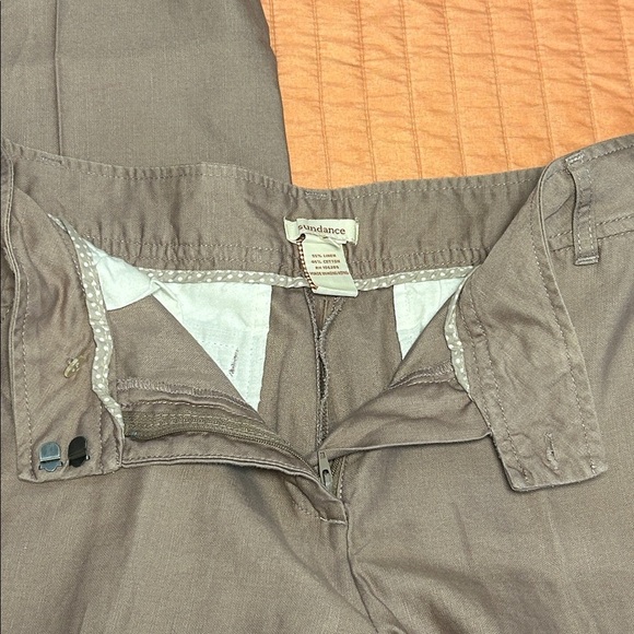 Sundance Wide Leg Cuffed Linen Blend Trouser Dress Pants Blush Purple Sz 10 - Picture 12 of 15